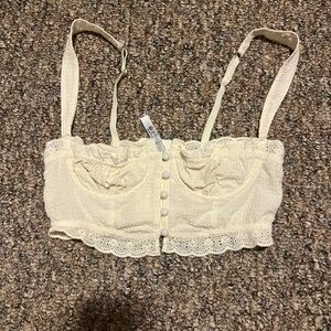 Urban Outfitters Cream Textured Bralette